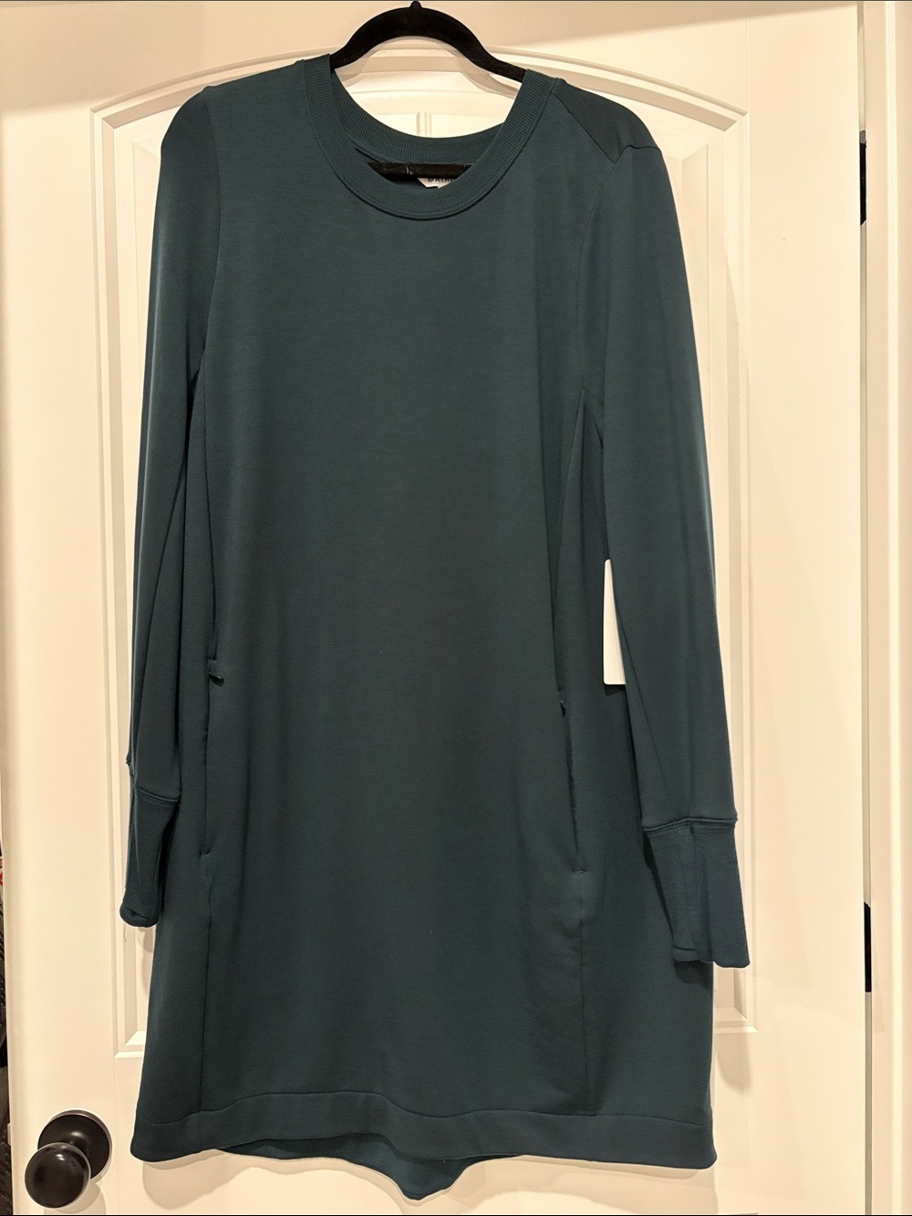 Athleta Teal Long-Sleeve Knit Dress